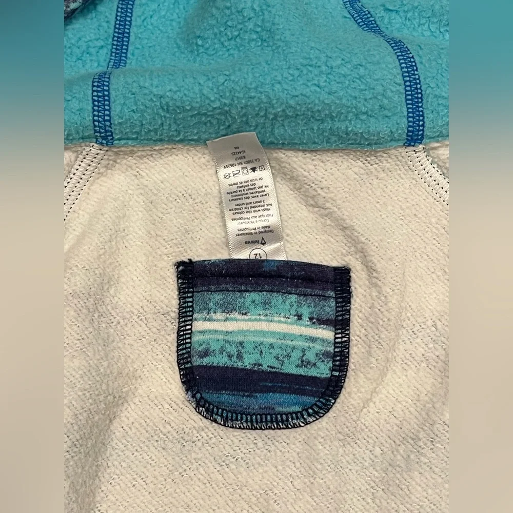 IVIVVA BY LULULEMON GIRLS FULL ZIP UP HOODIE JACKET BLUE PRINT Size 12
